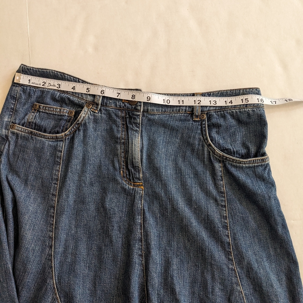 Jones New York Denim Skirt Paneled Fit Flare Boho sz 10 - Picture 2 of 7